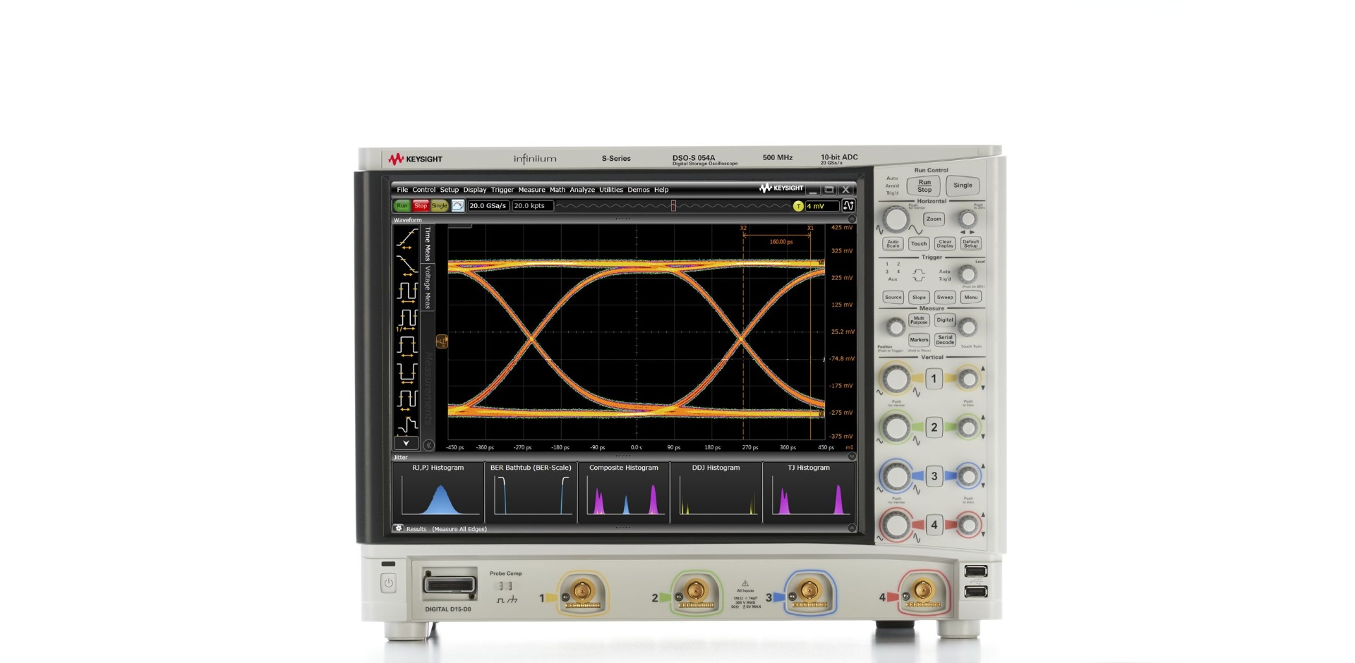 DSOS054A High-Definition Oscilloscope: 500 MHz, 4 Analog Channels