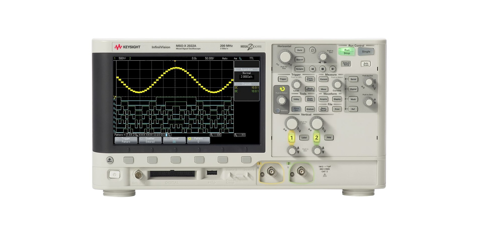 DSOX2022A Oscilloscope: 200 MHz, 2 Analog Channels
