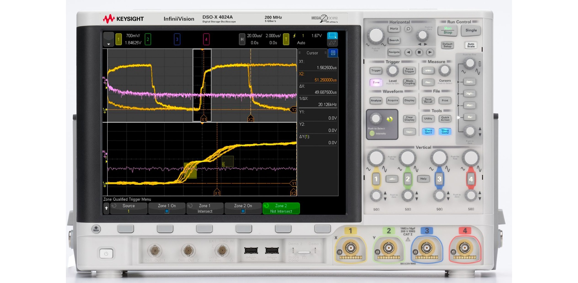 DSOX4024A Oscilloscope: 200 MHz, 4 Analog Channels