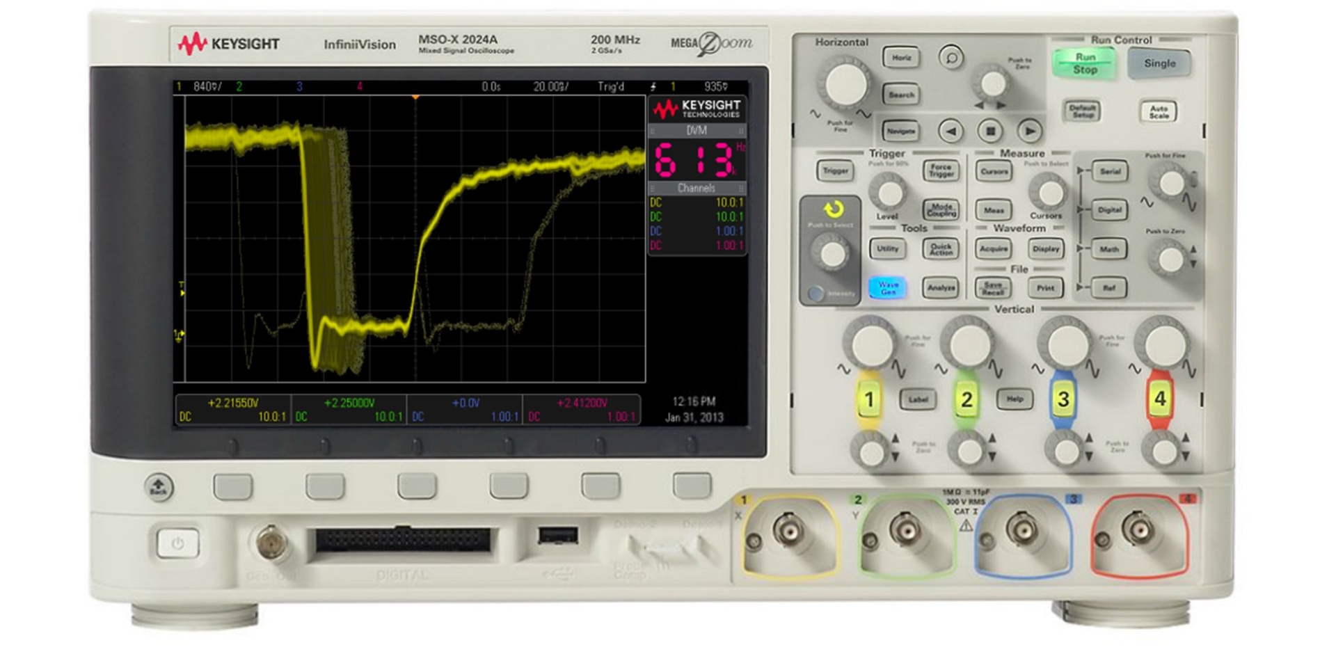 MSOX2004A Mixed Signal Oscilloscope: 70 MHz, 4 Analog Plus 8 Digital Channels