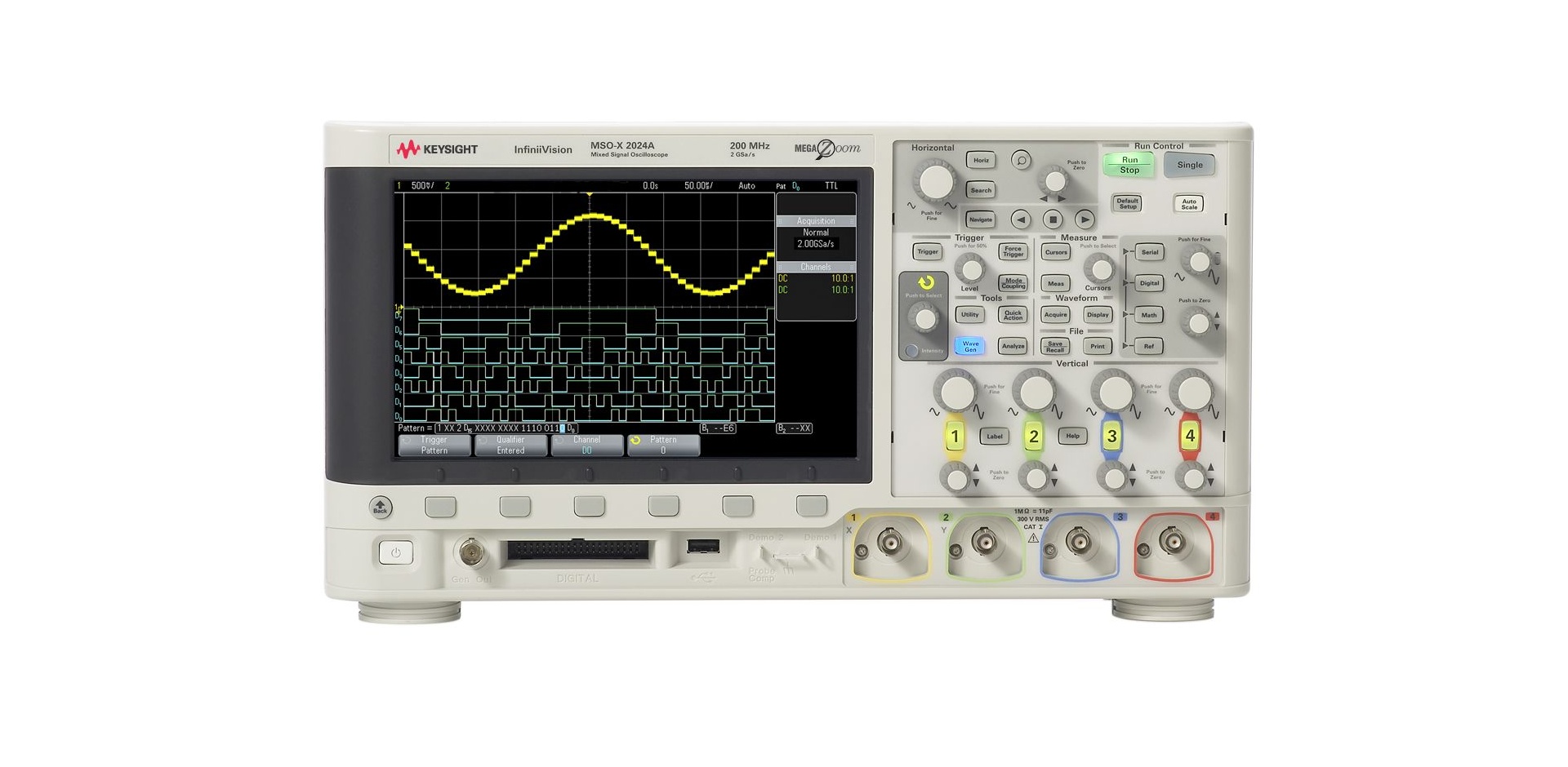 MSOX2014A Mixed Signal Oscilloscope: 100 MHz, 4 Analog Plus 8 Digital Channels
