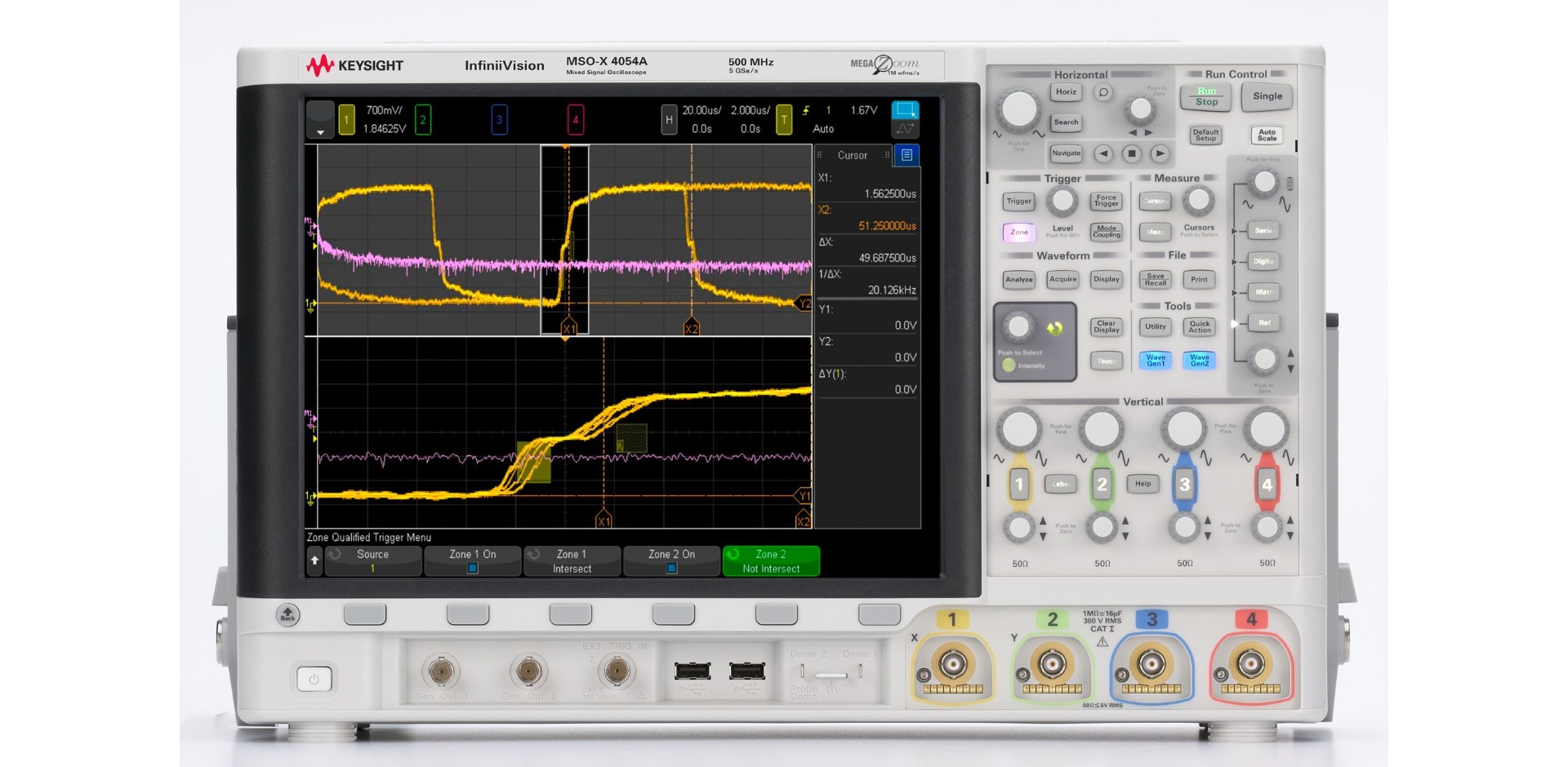 MSOX4054A Mixed Signal Oscilloscope: 500 MHz, 4 Analog Plus 16 Digital Channels