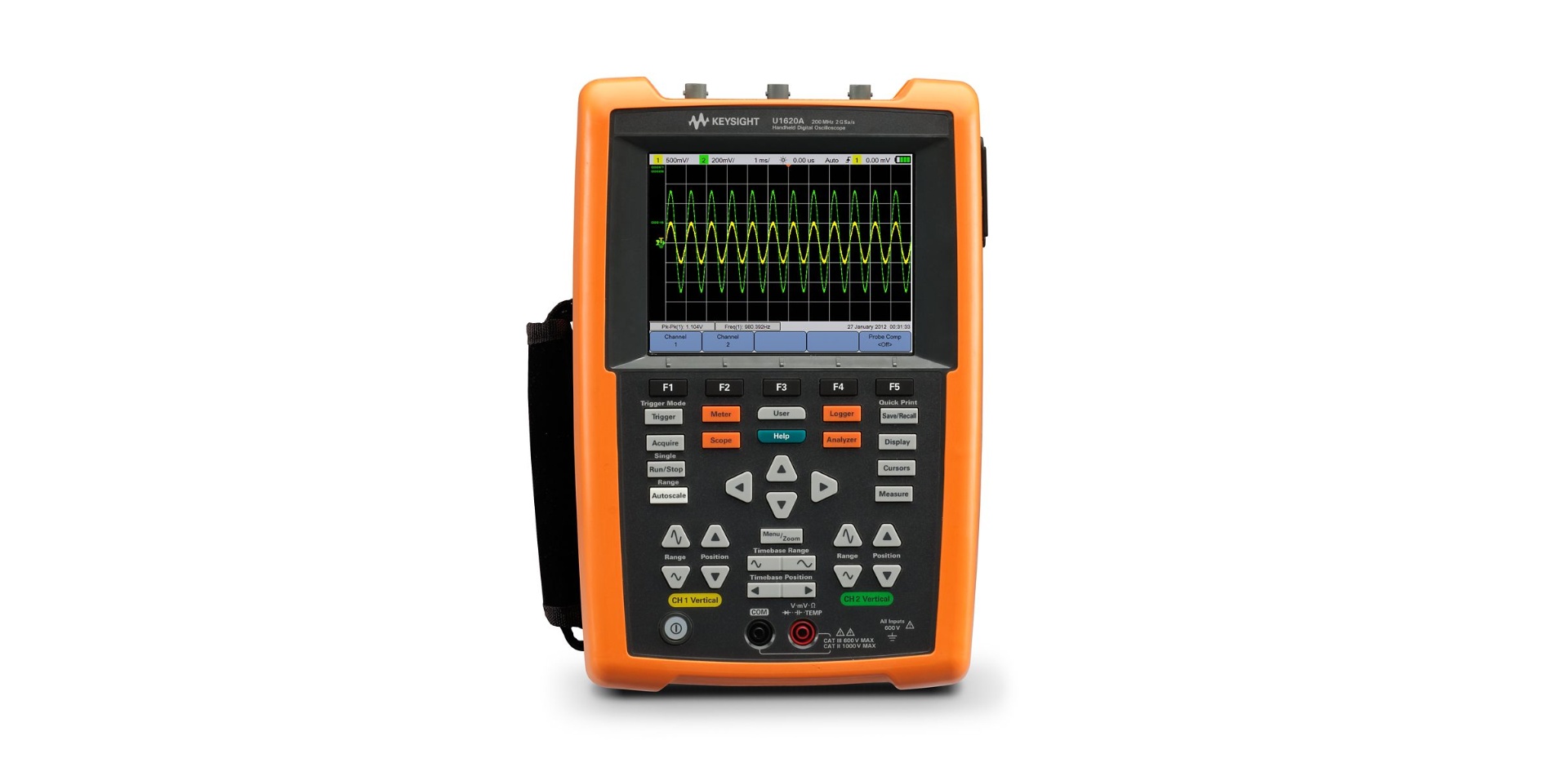 U1620A Handheld Oscilloscopes, 200 MHz, 2 Analog Channels