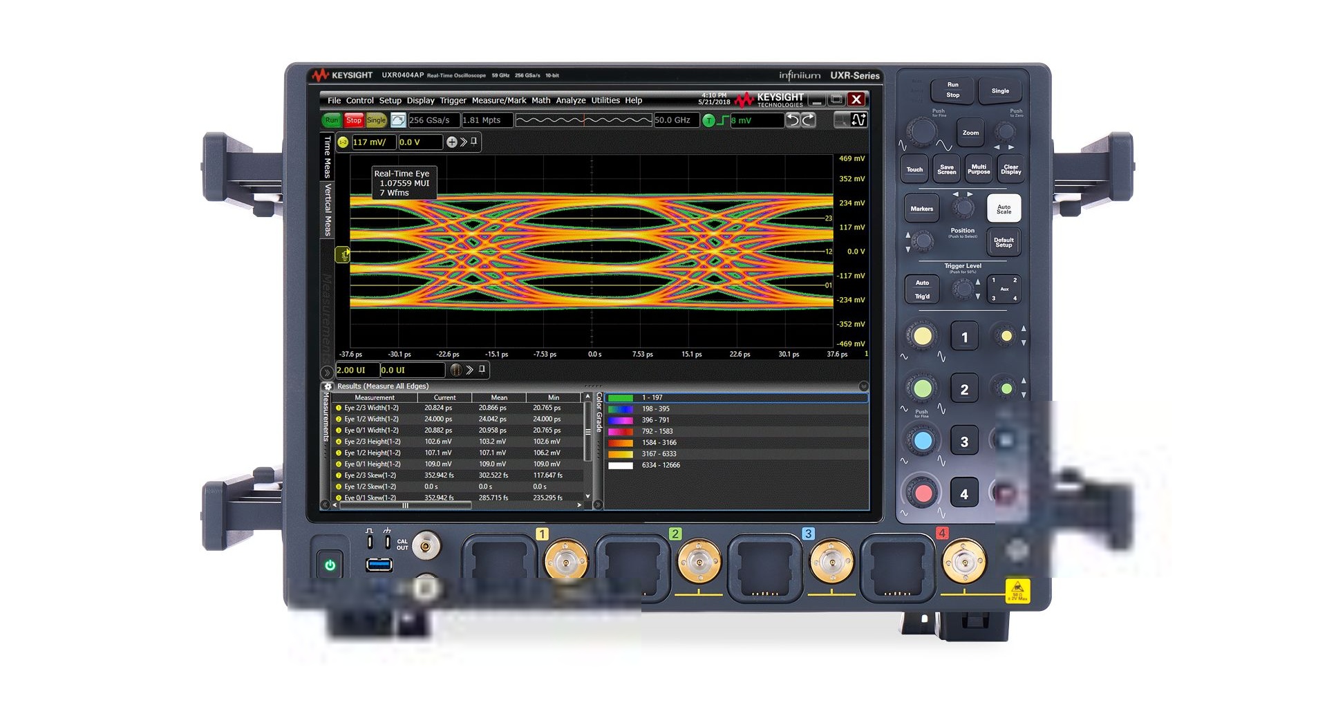 UXR0404AP Infiniium UXR-Series Oscilloscope: 40 GHz, 4 Channels, 1 mm Inputs