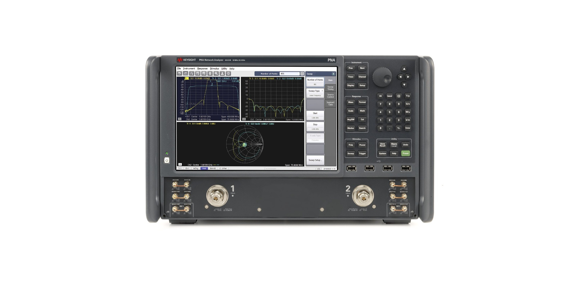 N5222B PNA 微波网络分析仪，900 Hz/10 MHz 至 26.5 GHz