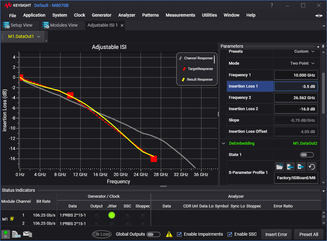 M8070ISIB Adjustable ISI Channel Simulation Suite for M8000 Series BER Test Solutions