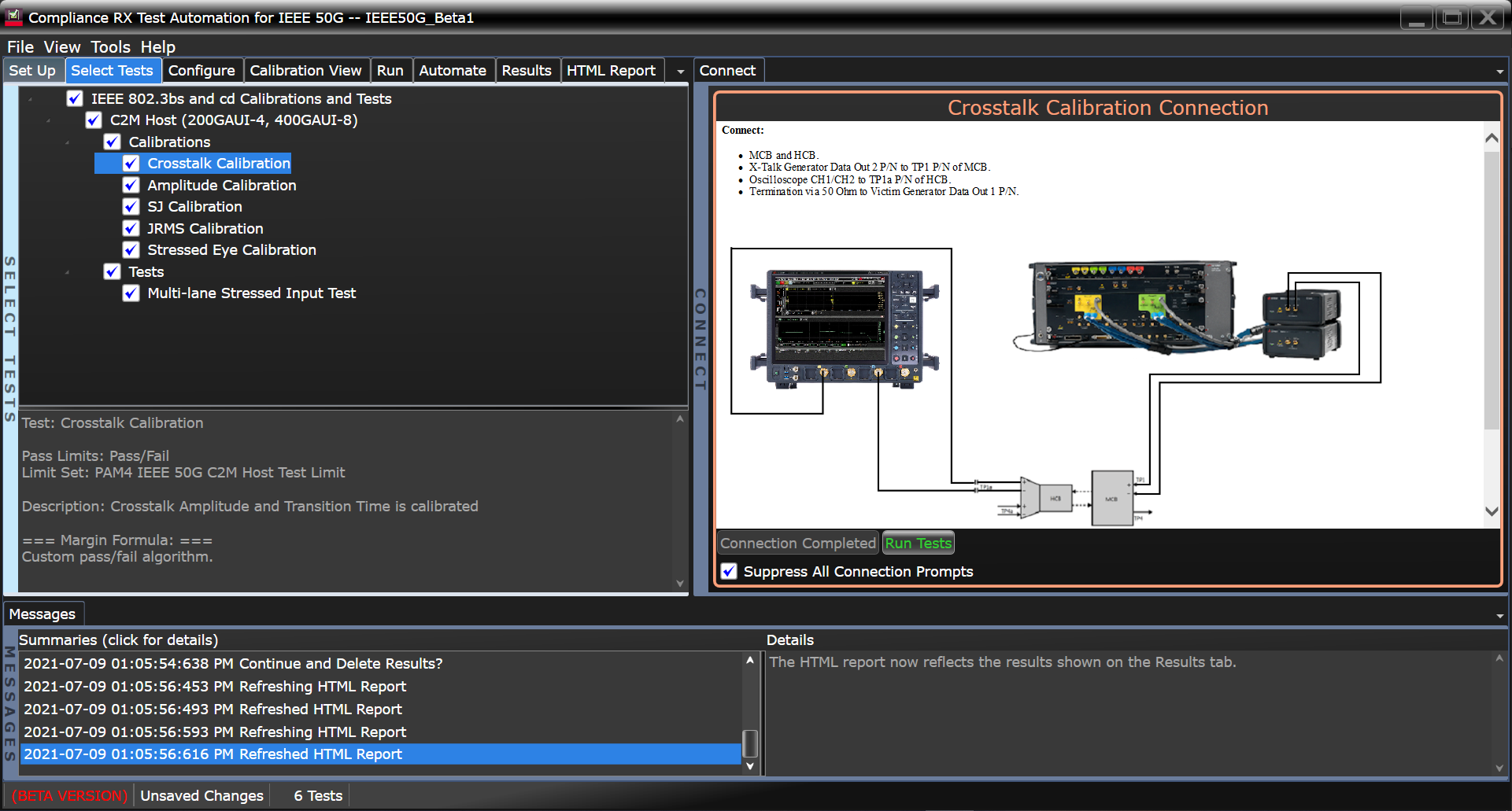 M8091BSCA IEEE 802.3bs/cd Electrical Receiver Conformance Test ApplicationSoftware