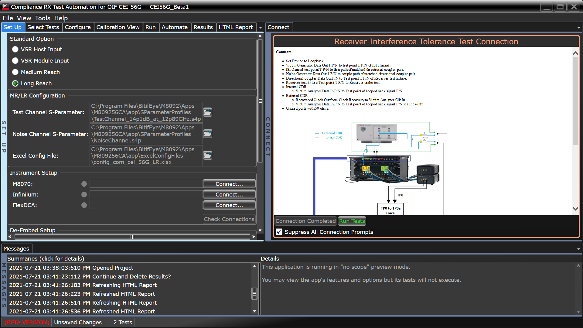 M809256CA OIF-CEI-56G Electrical Receiver Conformance Test Software
