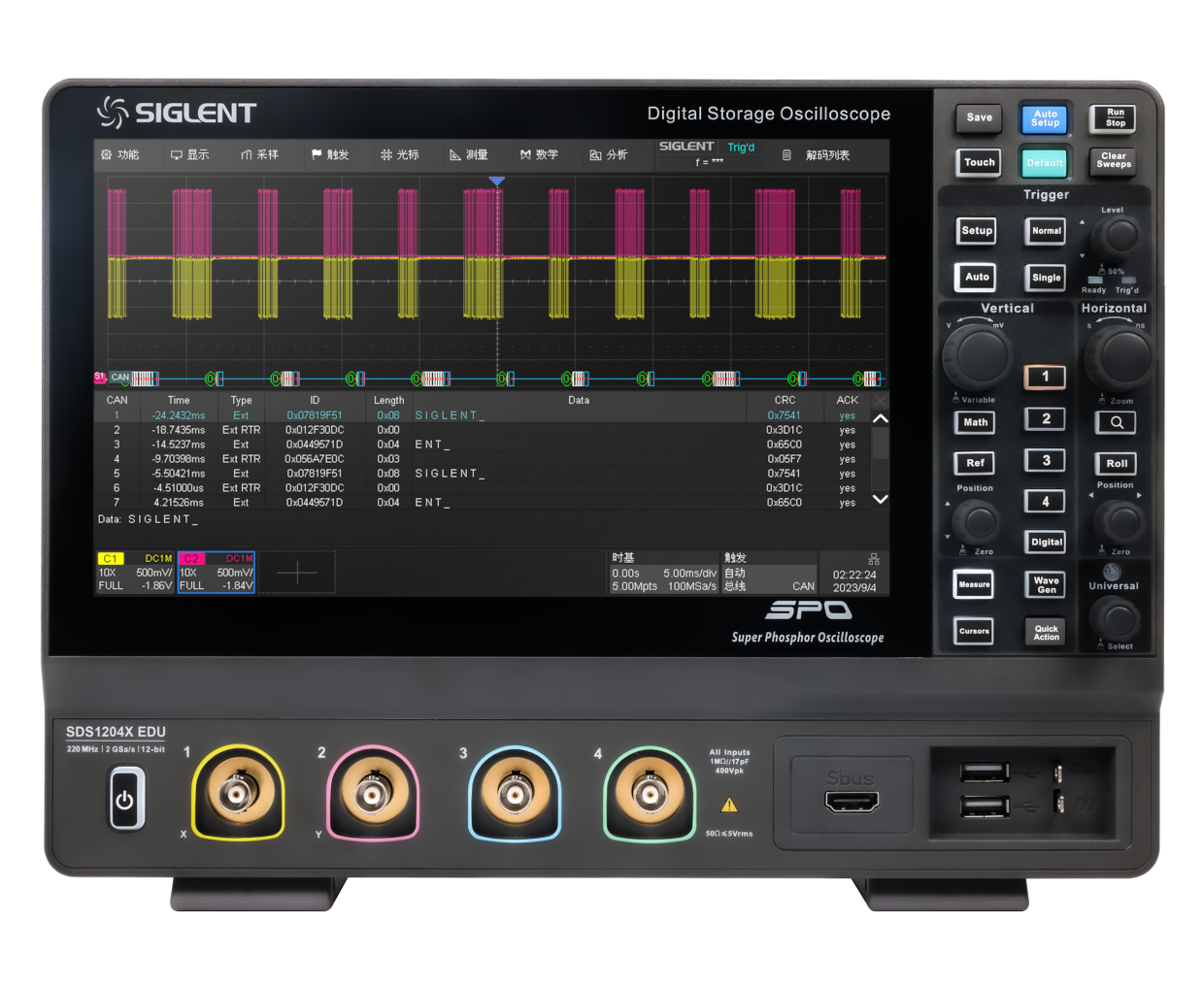 Siglent SDS1202X-EDU Oscilloscope: 25 MHz